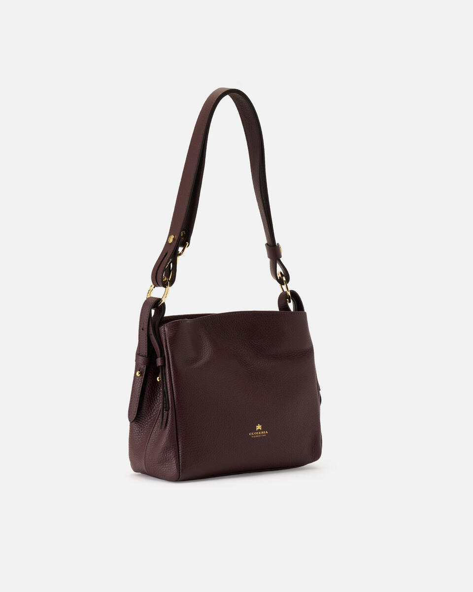 Velvet borsa a spalla piccola con tracolla estensibile Coffee  - Borse A Spalla - Borse Donna - Borse - Cuoieria Fiorentina