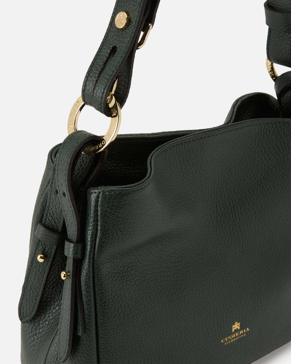 Velvet borsa a spalla piccola con tracolla estensibile Muschio  - Borse A Spalla - Borse Donna - Borse - Cuoieria Fiorentina
