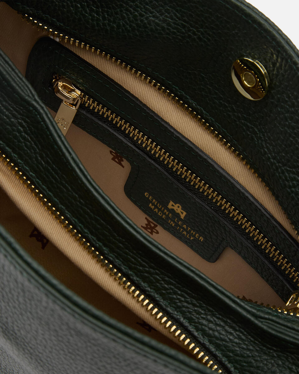 Velvet borsa a spalla piccola con tracolla estensibile Muschio  - Borse A Spalla - Borse Donna - Borse - Cuoieria Fiorentina