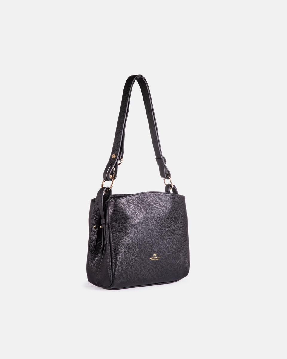 Velvet borsa a spalla piccola con tracolla estensibile Nero  - Borse A Spalla - Borse Donna - Borse - Cuoieria Fiorentina