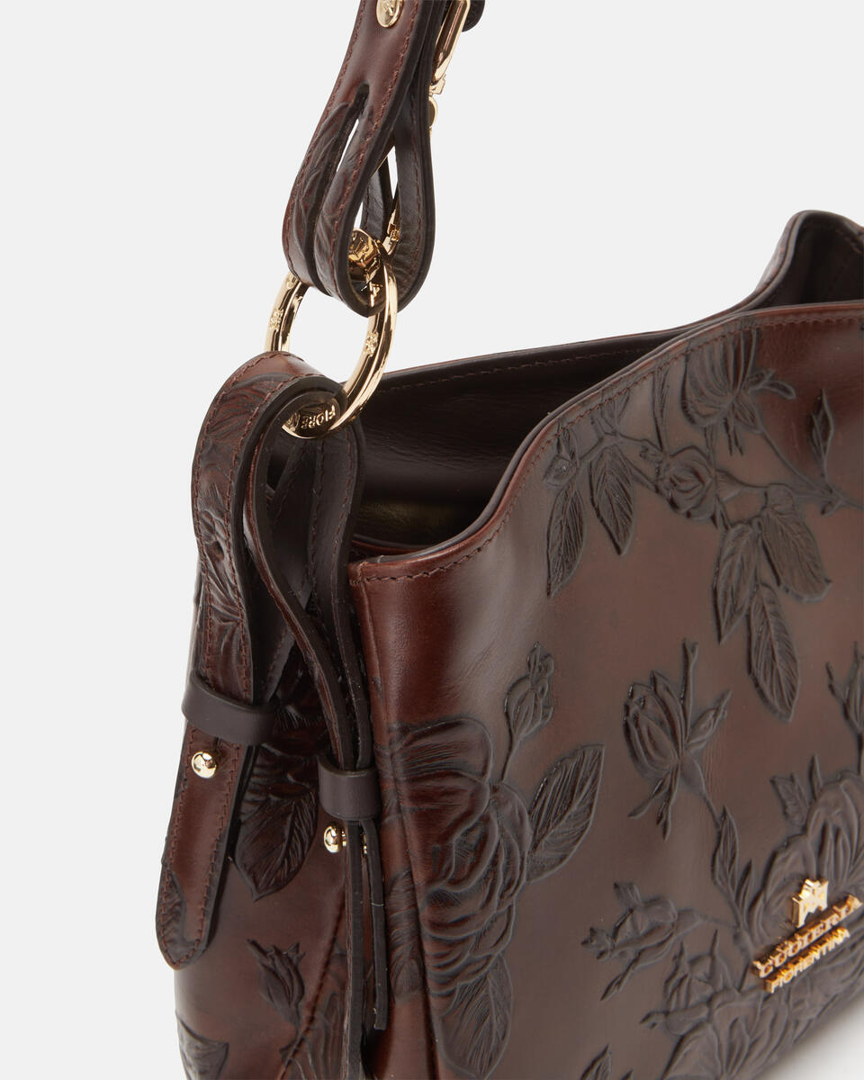 Small hobo bag Mahogany  - Shoulder Bags - Women's Bags - Bags - Cuoieria Fiorentina