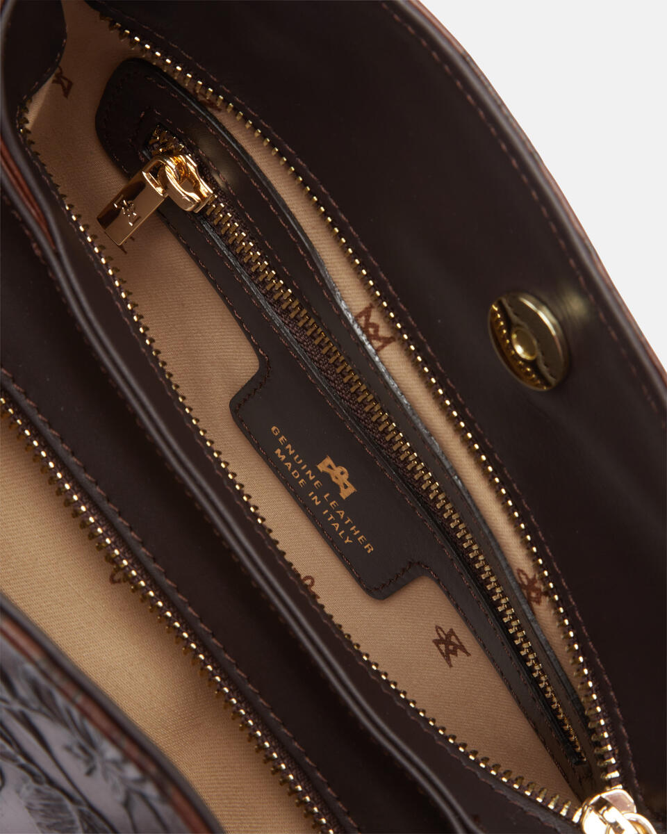 Small hobo bag Mahogany  - Shoulder Bags - Women's Bags - Bags - Cuoieria Fiorentina