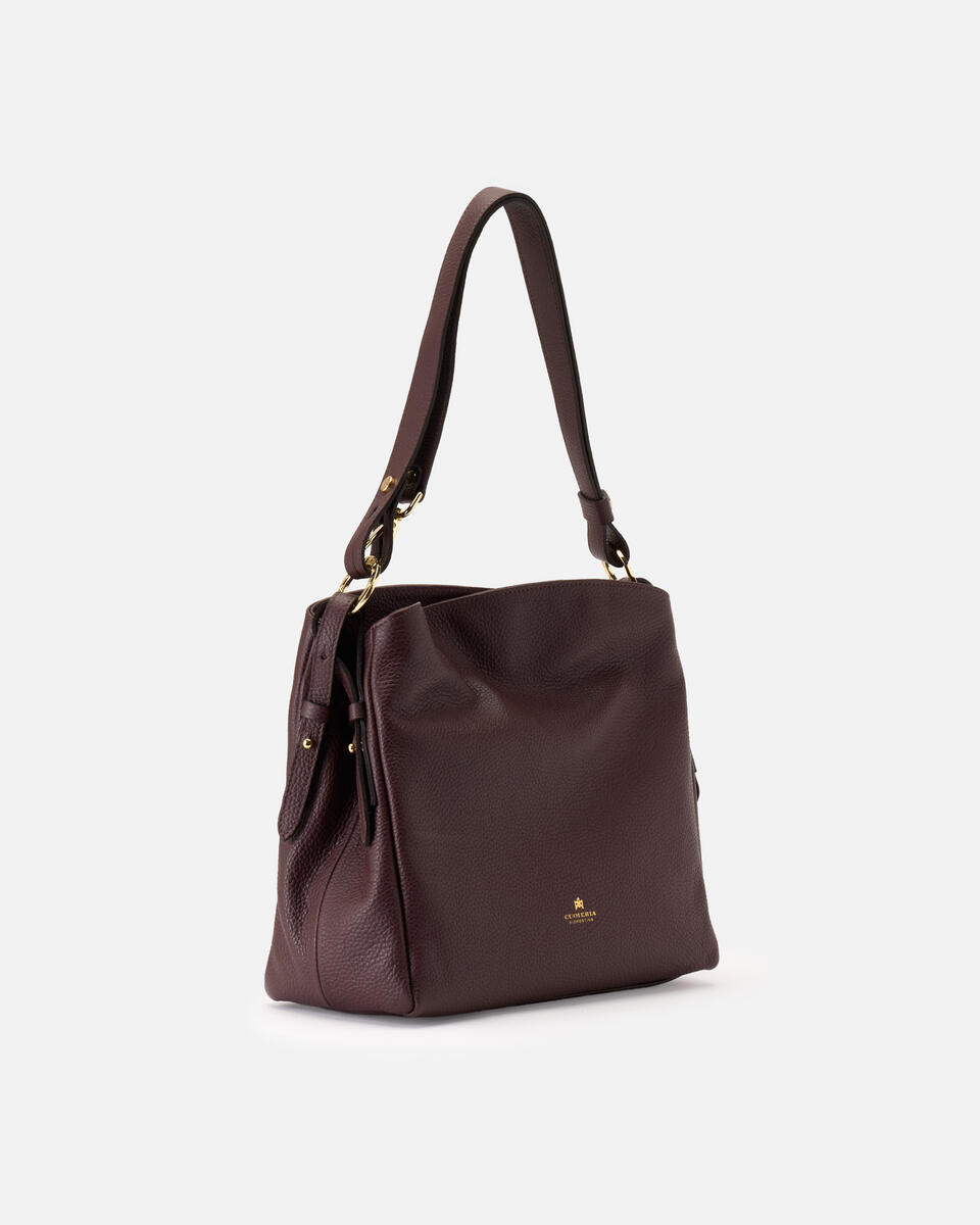 Velvet borsa a spalla grande con tracolla estensibile Coffee  - Borse A Spalla - Borse Donna - Borse - Cuoieria Fiorentina