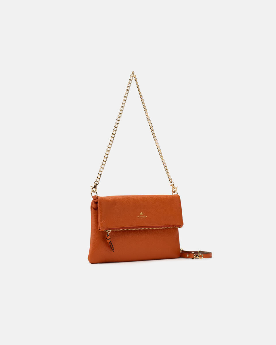Velvet Borsa a tracolla reversibile condoppia bandoliera in metallo Arancio  - Tracolla - Borse Donna - Borse - Cuoieria Fiorentina