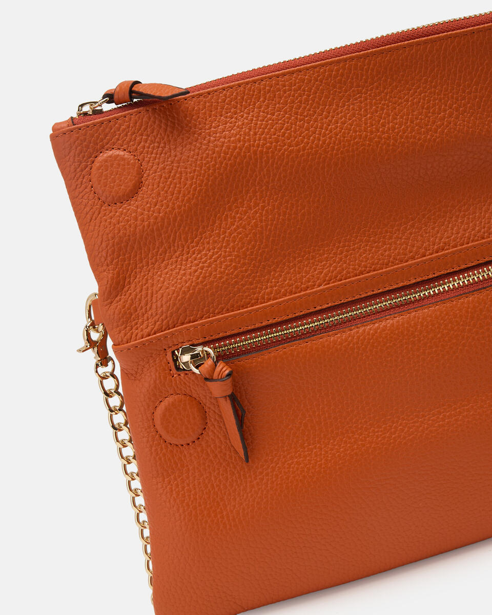 Velvet Borsa a tracolla reversibile condoppia bandoliera in metallo Arancio  - Tracolla - Borse Donna - Borse - Cuoieria Fiorentina