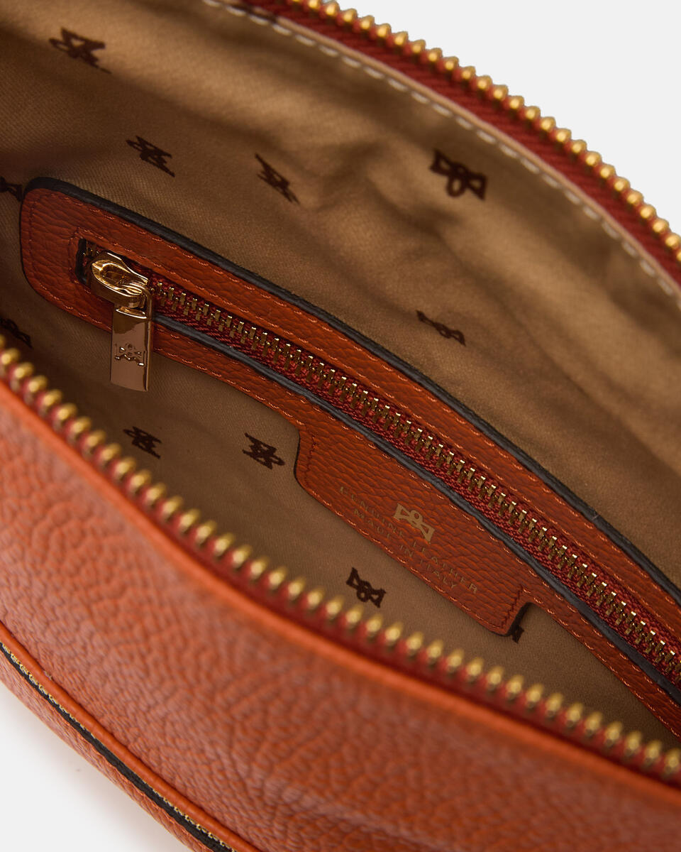 Velvet Borsa a tracolla reversibile condoppia bandoliera in metallo Arancio  - Tracolla - Borse Donna - Borse - Cuoieria Fiorentina