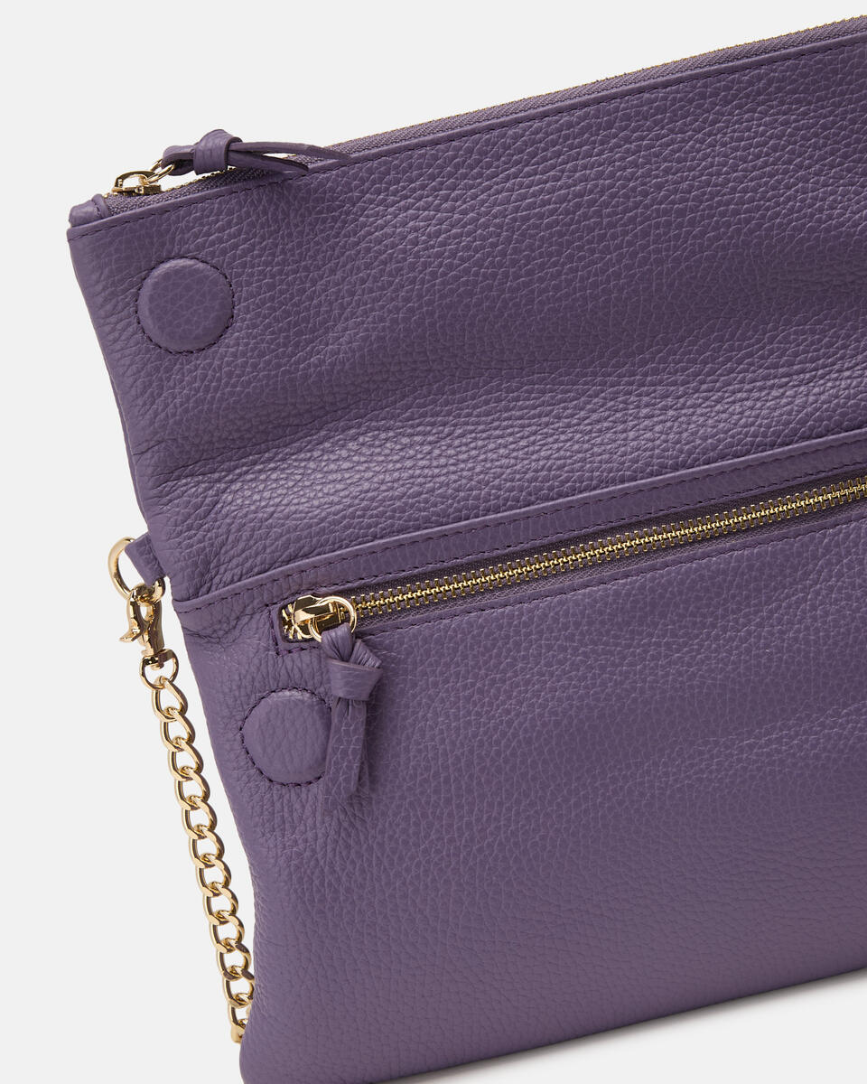 Velvet Borsa a tracolla reversibile condoppia bandoliera in metallo Lavanda  - Tracolla - Borse Donna - Borse - Cuoieria Fiorentina