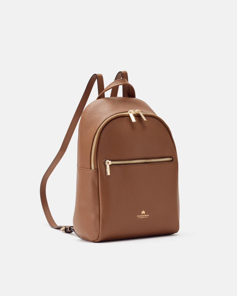 Velvet zainetto urban con zip e spallacci regolabili Caramel  - Zaini - Borse Donna - Borse - Cuoieria Fiorentina