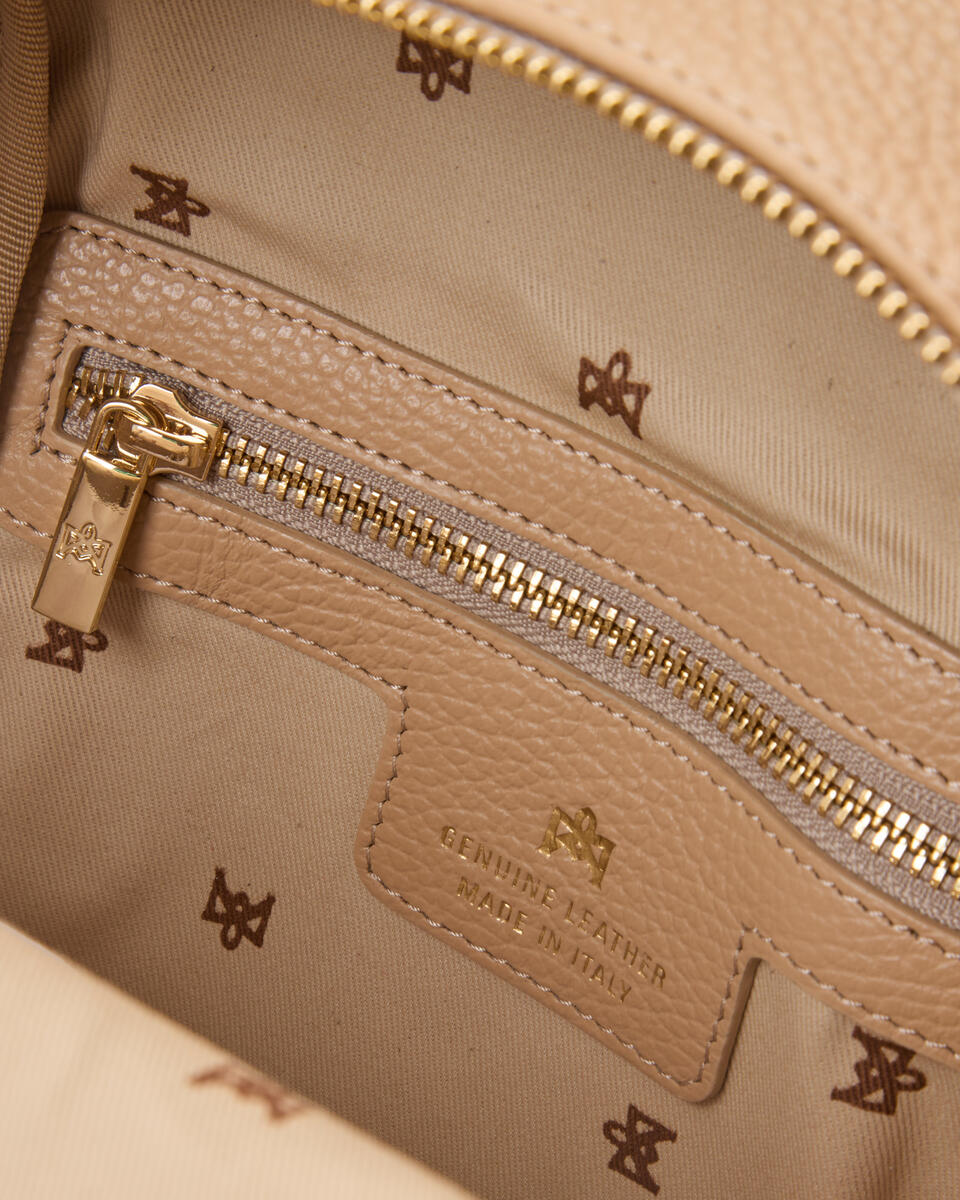Velvet zainetto urban con zip e spallacci regolabili Nude  - Borse - Special Price - Cuoieria Fiorentina