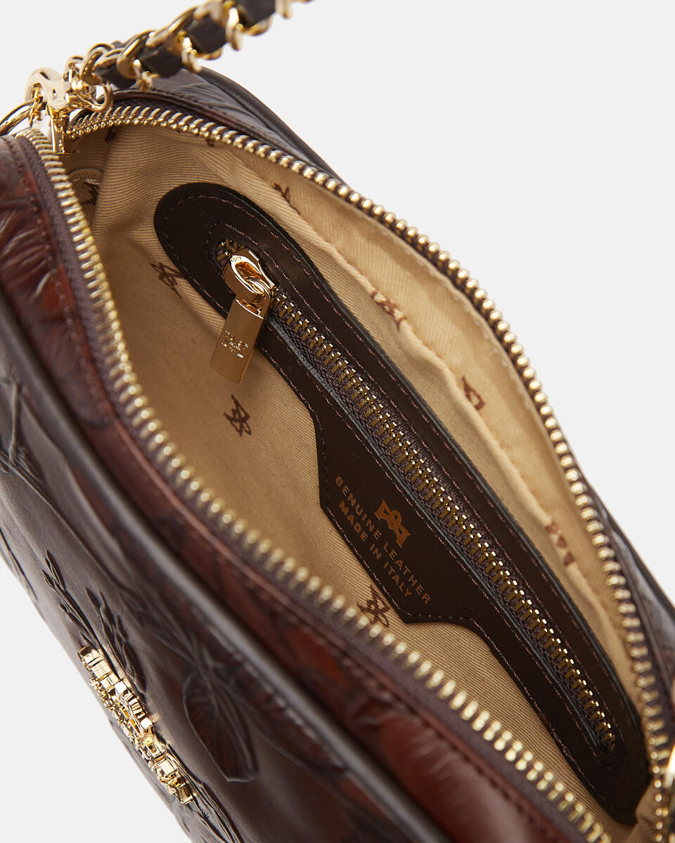 Mimì mini shoulder bag convertibile con doppia bandoliera Mogano  - Mini Bag - Borse Donna - Borse - Cuoieria Fiorentina