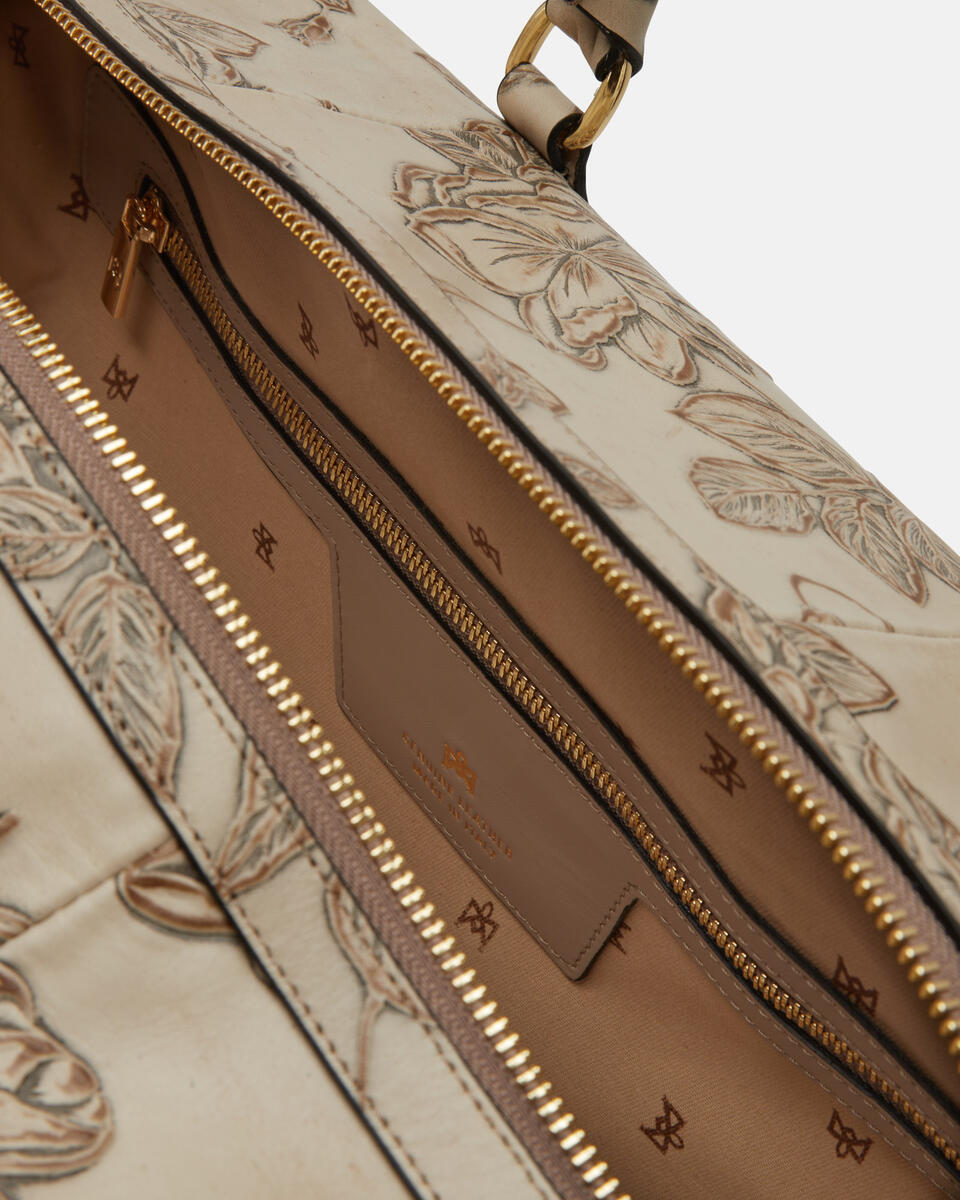 Weekender in mimi Taupe  - Borse Da Viaggio - Borse Da Viaggio - Cuoieria Fiorentina