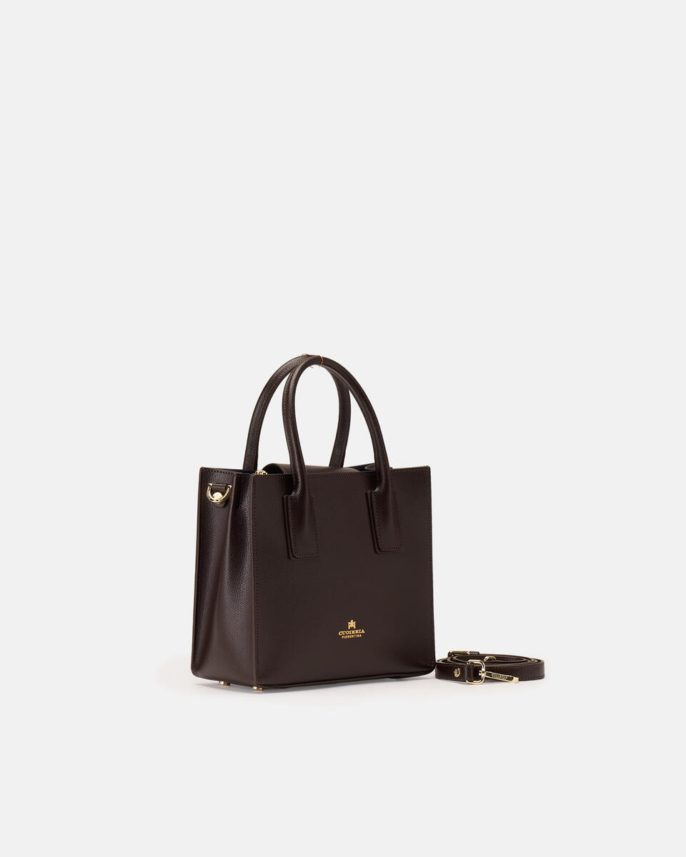 Alice small tote bag squadrata Testa di moro  - Tote Bag - Borse Donna - Borse - Cuoieria Fiorentina