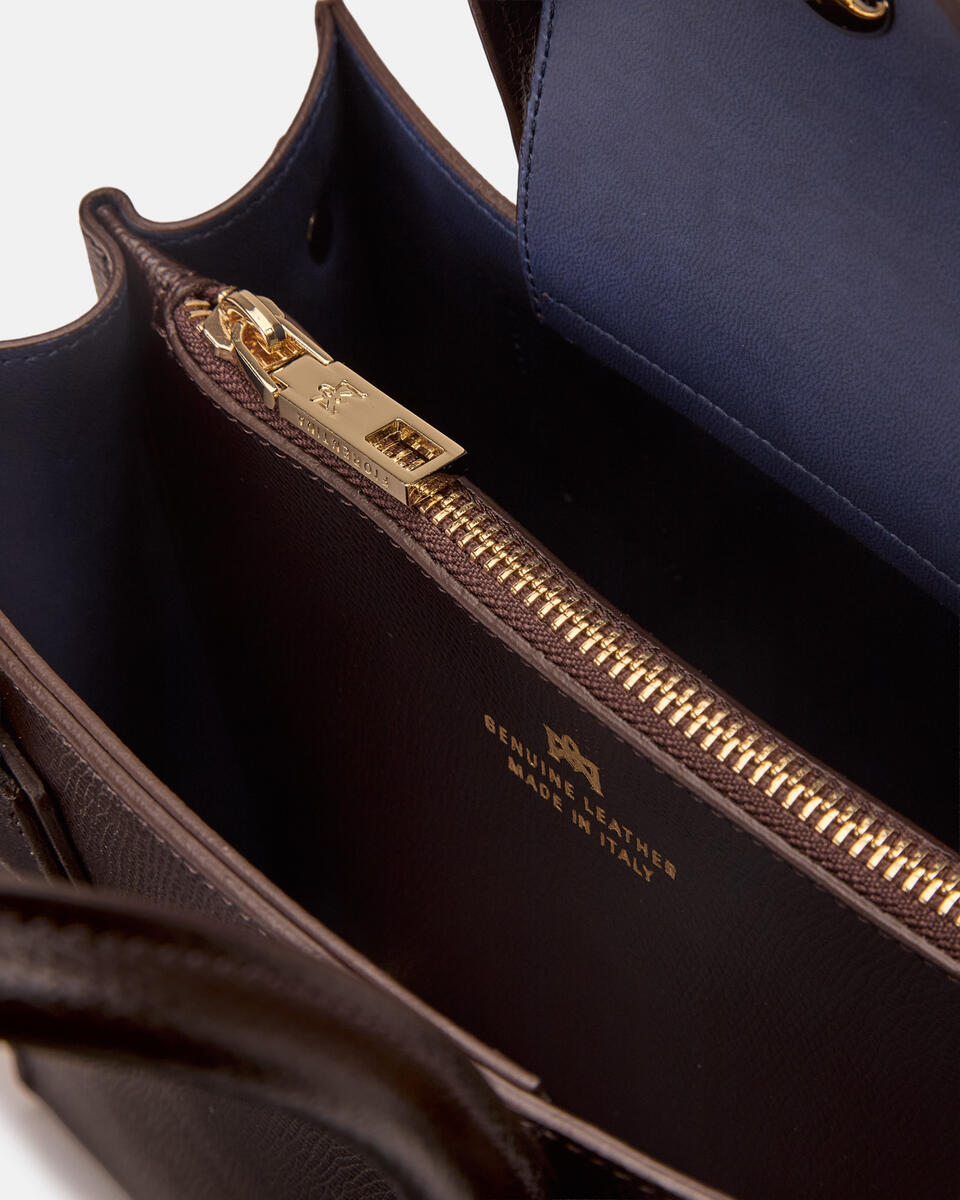 Alice small tote bag squadrata Testa di moro  - Tote Bag - Borse Donna - Borse - Cuoieria Fiorentina