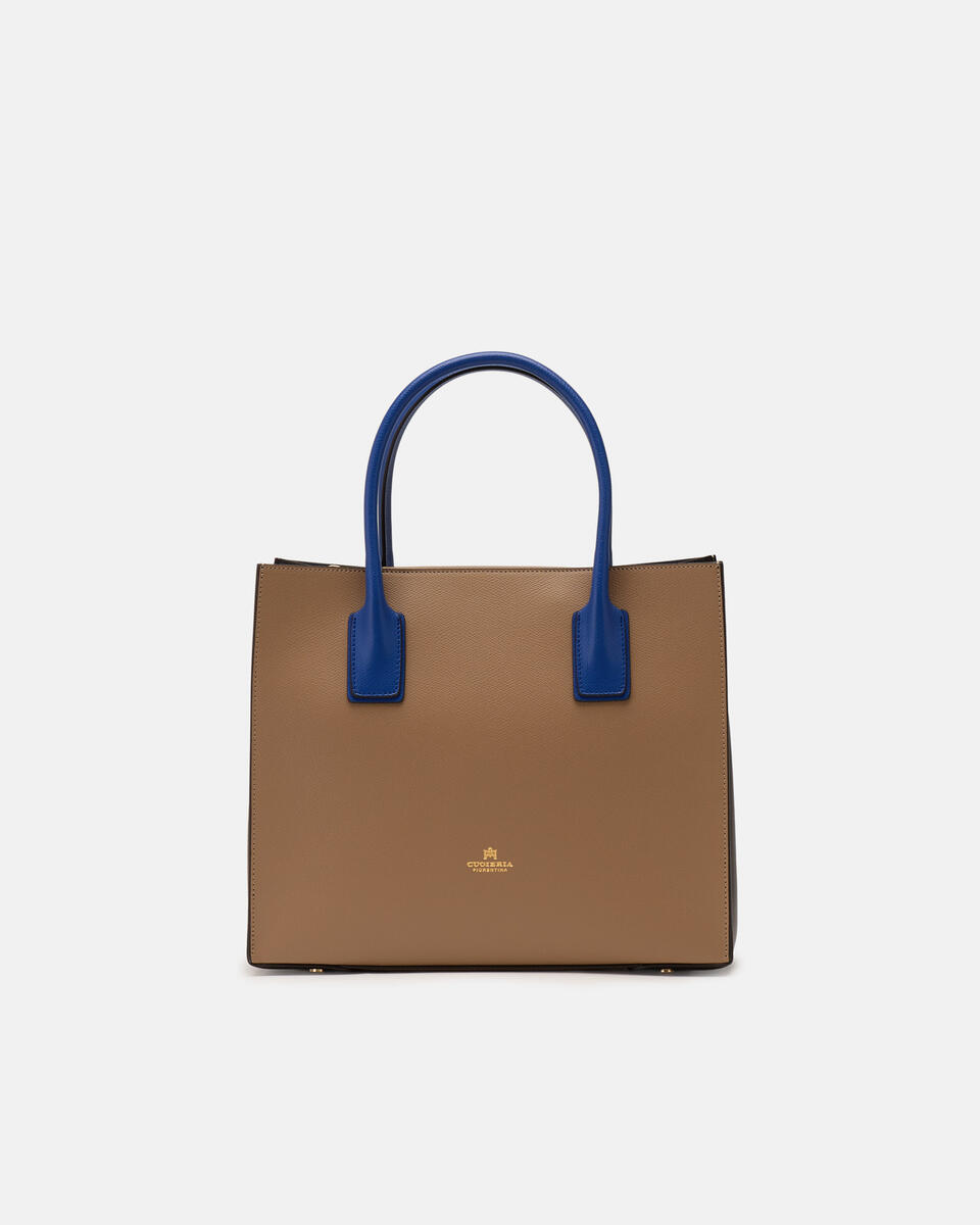 Alice medium tote bag squadrata 3 colori Desertnerobluette  - Tote Bag - Borse Donna - Borse - Cuoieria Fiorentina