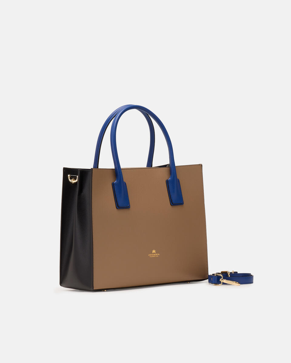 Alice medium tote bag squadrata 3 colori Desertnerobluette  - Tote Bag - Borse Donna - Borse - Cuoieria Fiorentina