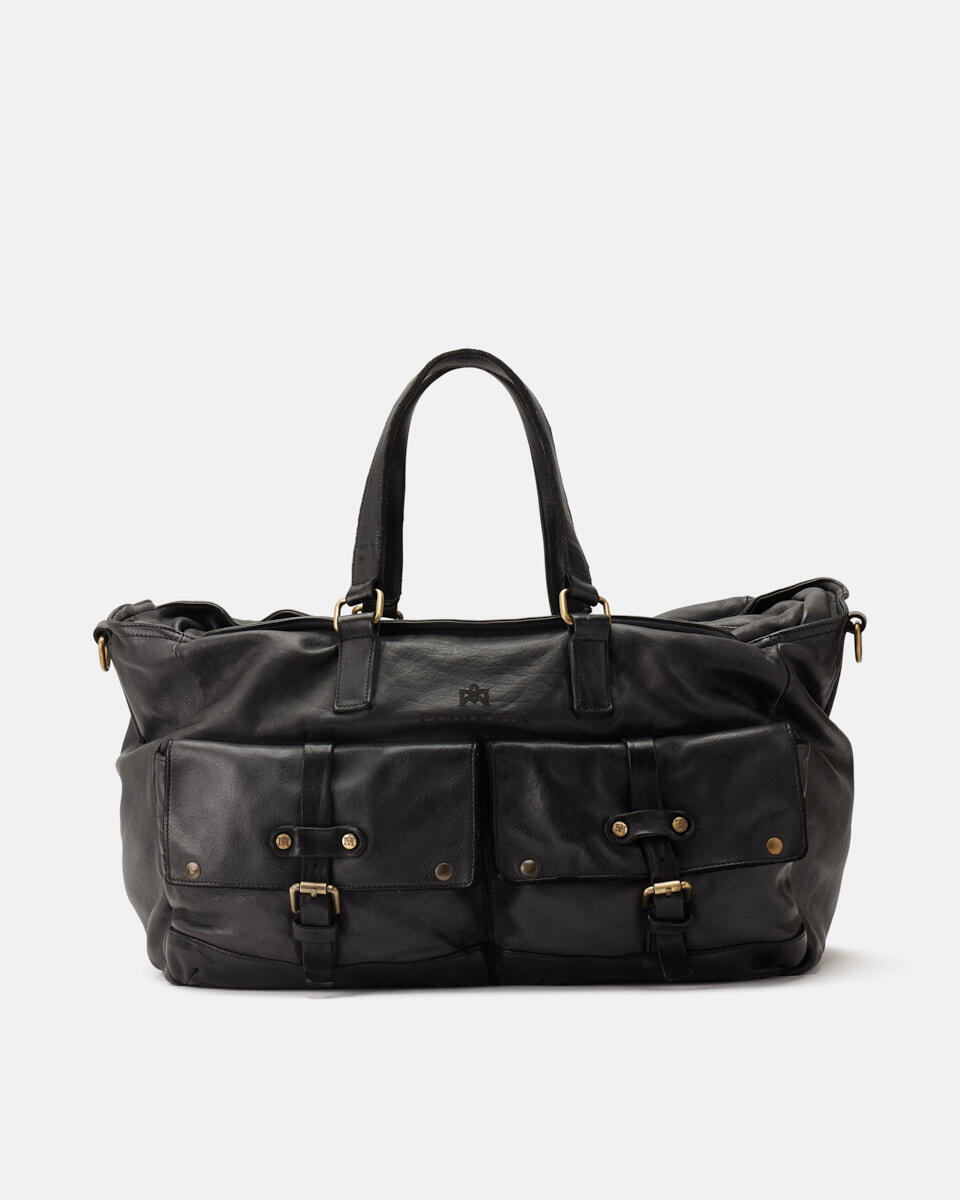 WEEKENDER Black  - Travel Bags - Men's Bags - Bags - Cuoieria Fiorentina