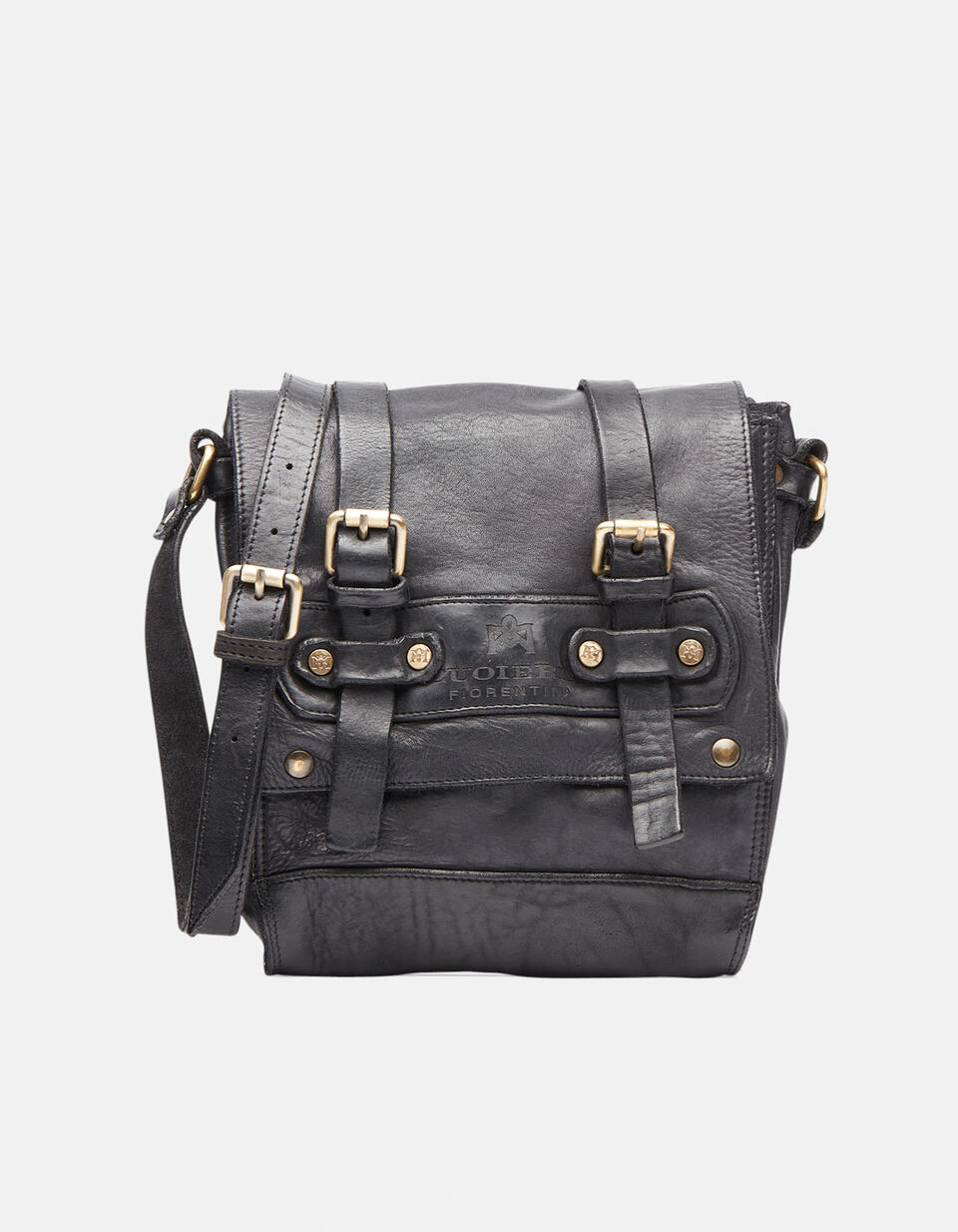 Small Messenger Black  - Crossbody Bags - Men's Bags - Bags - Cuoieria Fiorentina
