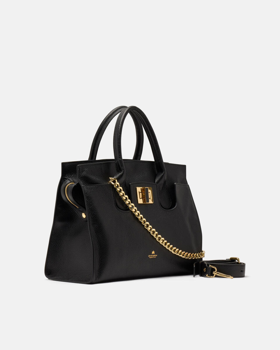 Bella Soft Large Tote Nero  - Tote Bag - Borse Donna - Borse - Cuoieria Fiorentina