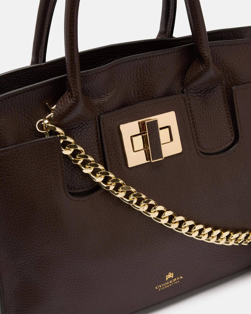 Bella Soft Medium Tote Cioccolato  - Tote Bag - Borse Donna - Borse - Cuoieria Fiorentina