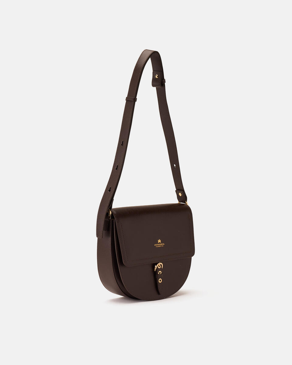 SADDLE BAG Dark brown  - Messenger Bags - Women's Bags - Bags - Cuoieria Fiorentina
