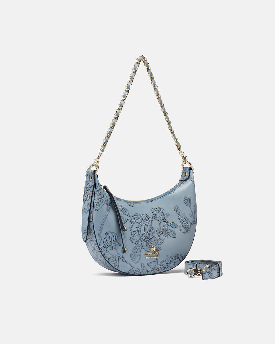 Mimì small hobo Celeste  - Borse A Spalla - Borse Donna - Borse - Cuoieria Fiorentina