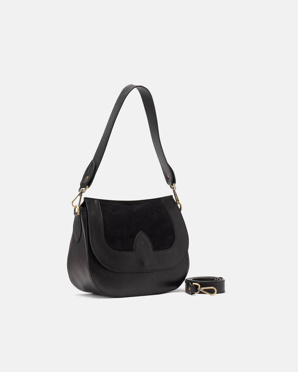 LARGE MESSENGER Black  - Shoulder Bags - Women's Bags - Bags - Cuoieria Fiorentina