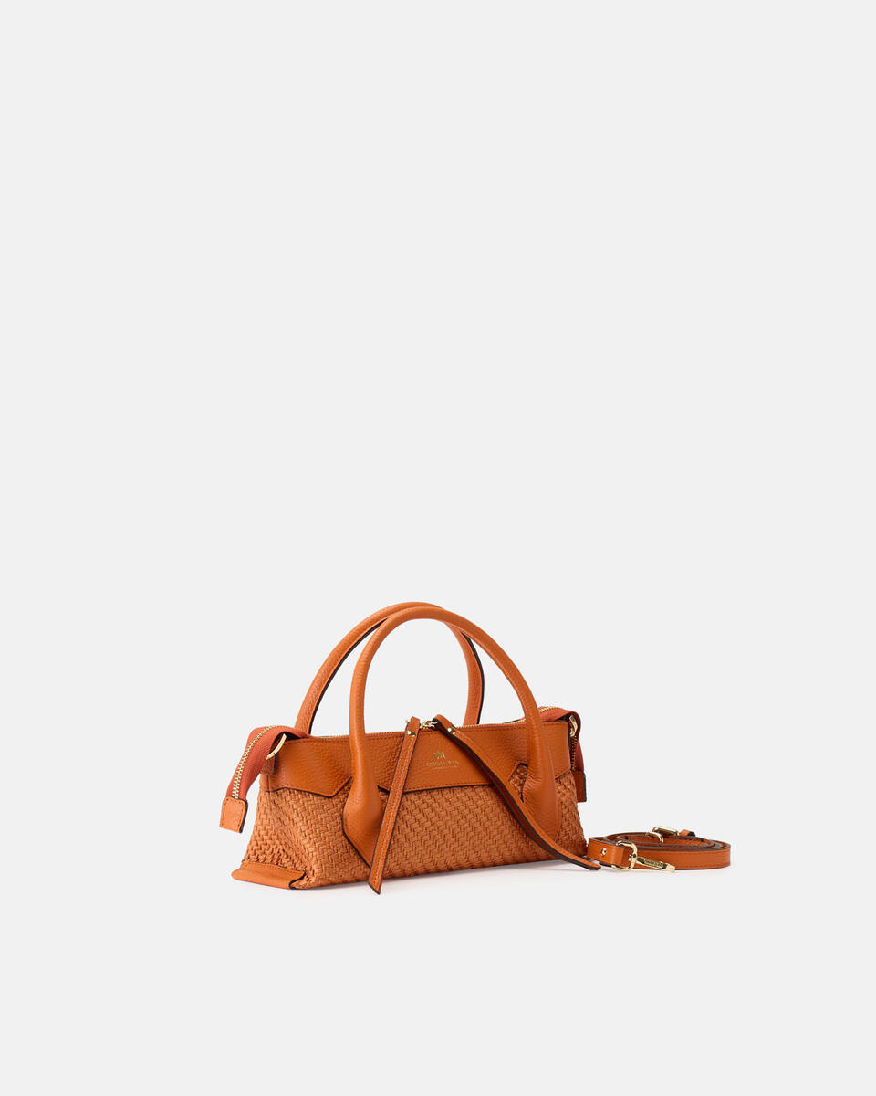 Holly small tote rafia e pelle Arancio  - Tote Bag - Borse Donna - Borse - Cuoieria Fiorentina