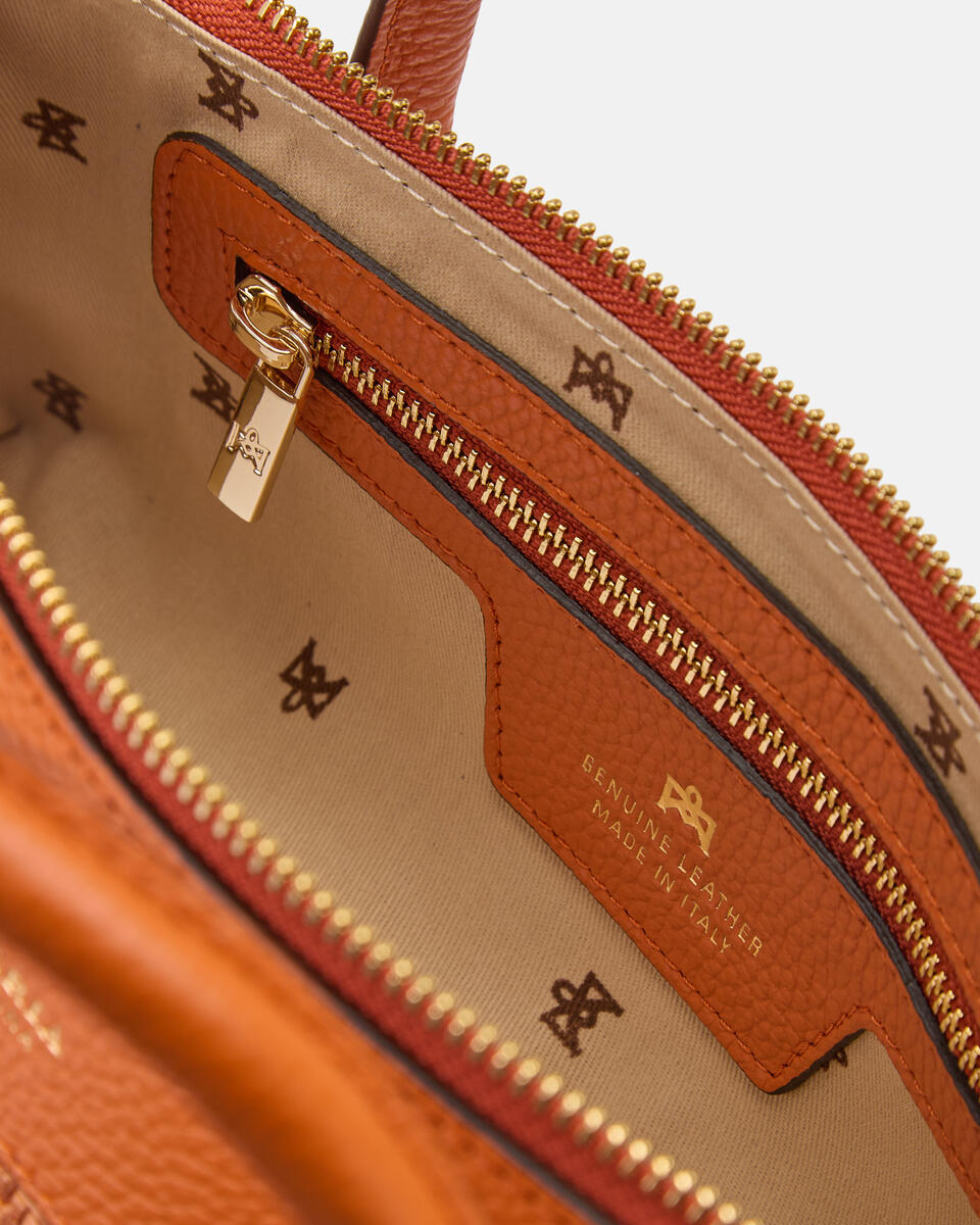 Holly small tote rafia e pelle Arancio  - Tote Bag - Borse Donna - Borse - Cuoieria Fiorentina