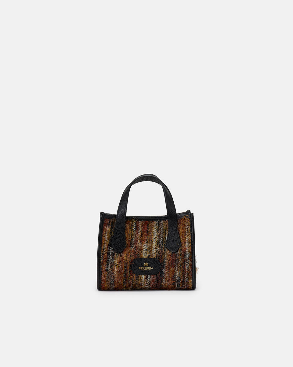 Dora small tote in Tessuto Rococò Black  - Cuoieria Fiorentina