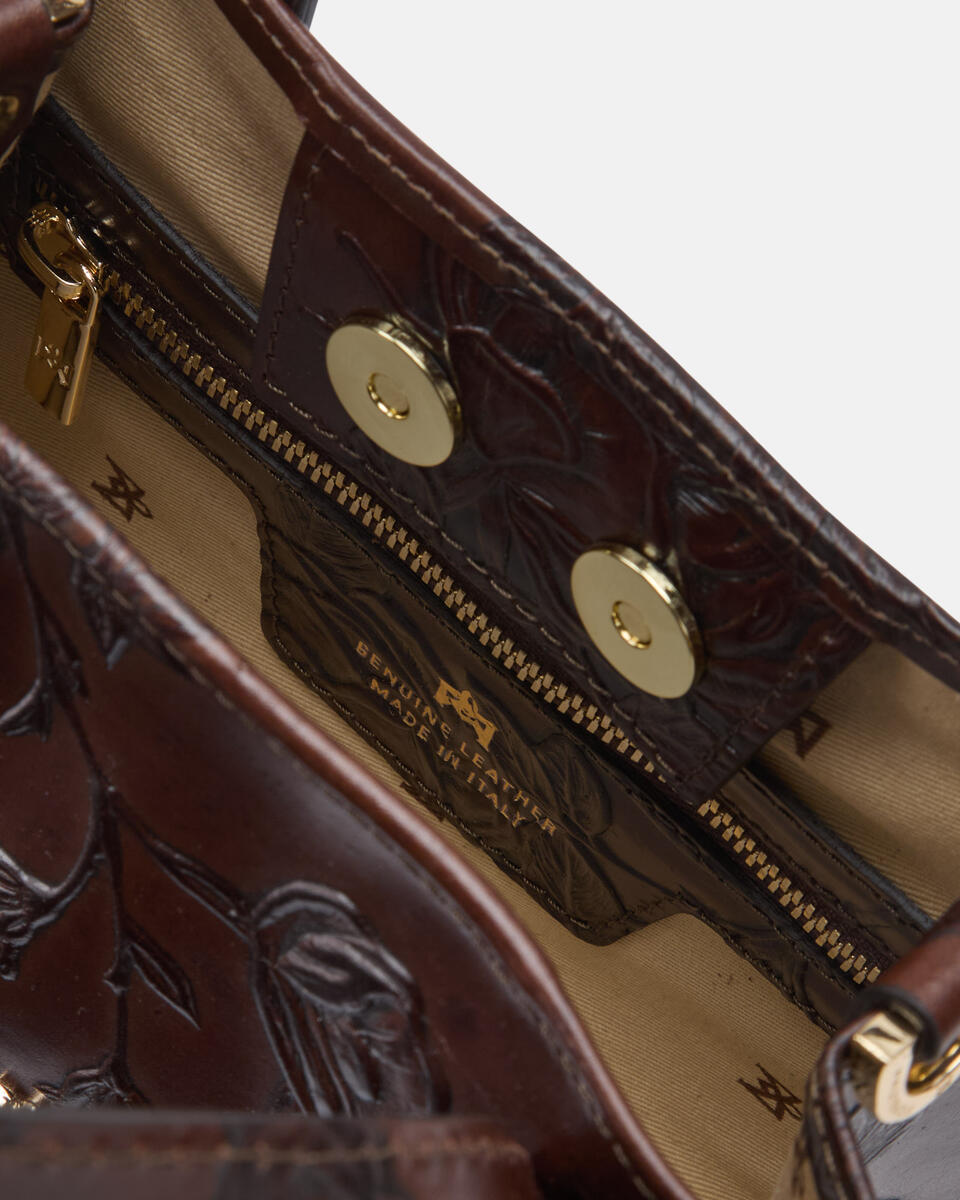 MINI TOTE BAG Mahogany  - Tote Bags - Women's Bags - Bags - Cuoieria Fiorentina
