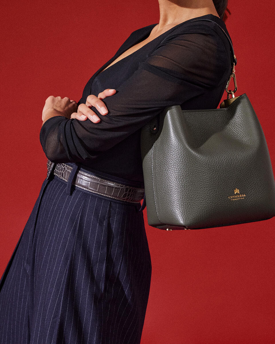 SMALL BUCKET BAG Bordeaux  - Bucket Bags - Women's Bags - Bags - Cuoieria Fiorentina