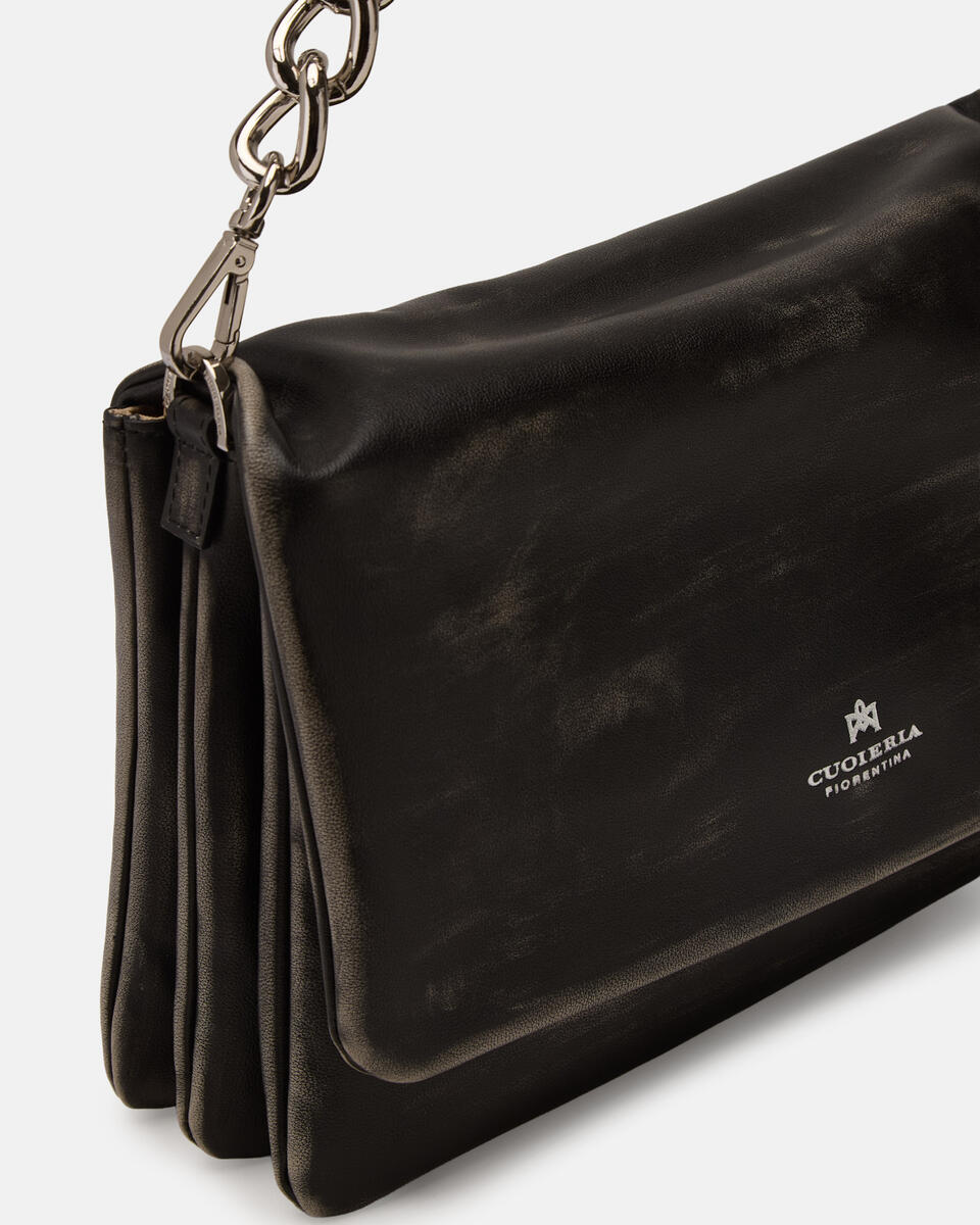 LARGE FLAP BAG Black  - Messenger Bags - Women's Bags - Bags - Cuoieria Fiorentina