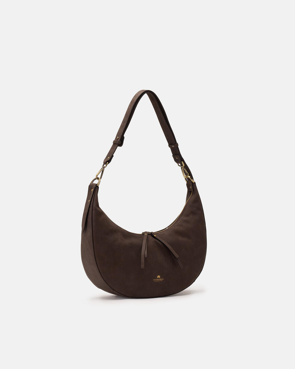 HOBO BAG Chocolate  - Shoulder Bags - Women's Bags - Bags - Cuoieria Fiorentina