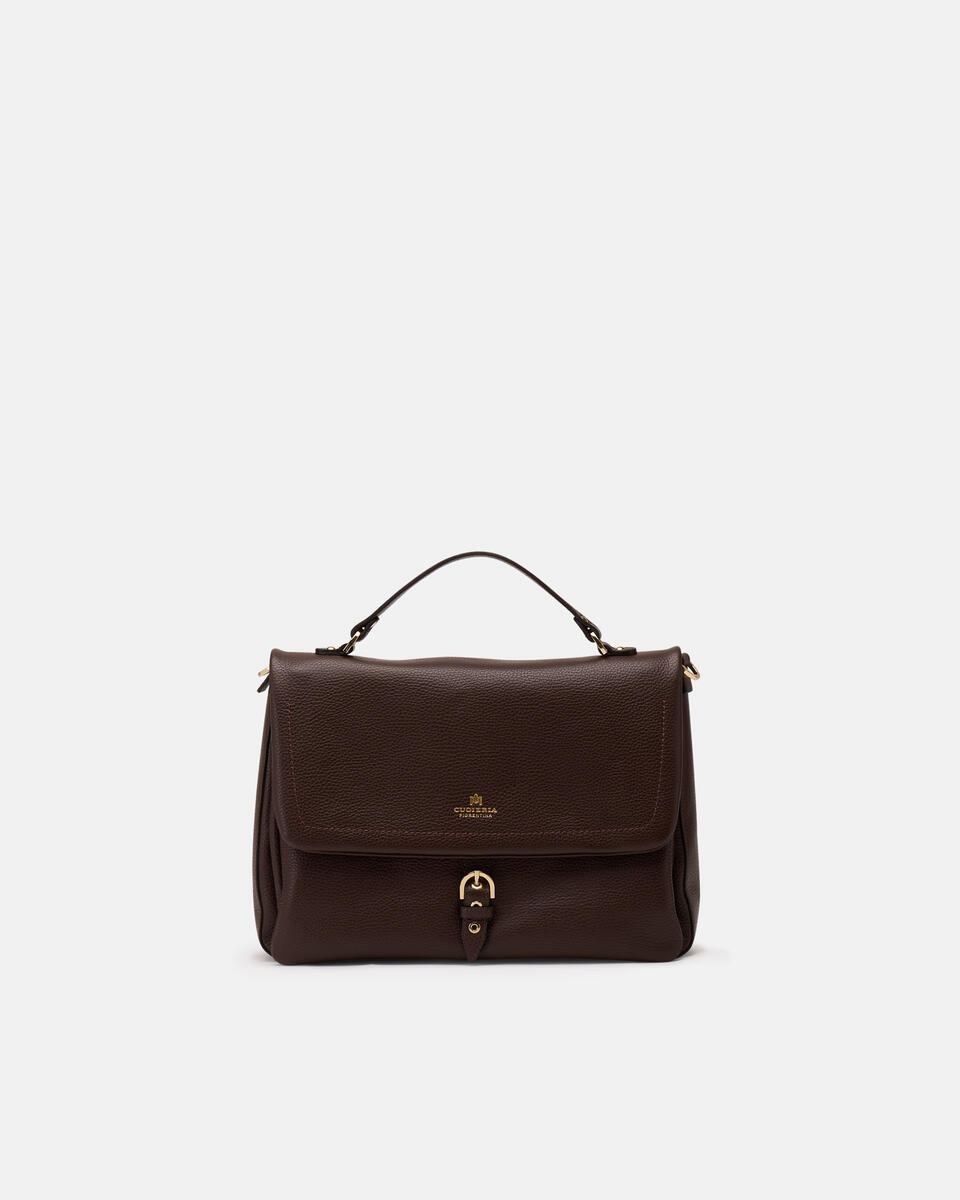 Eva soft large flap Cioccolato  - Messenger - Borse Donna - Borse - Cuoieria Fiorentina