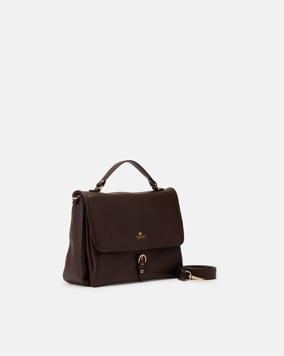 Eva soft large flap Cioccolato  - Messenger - Borse Donna - Borse - Cuoieria Fiorentina