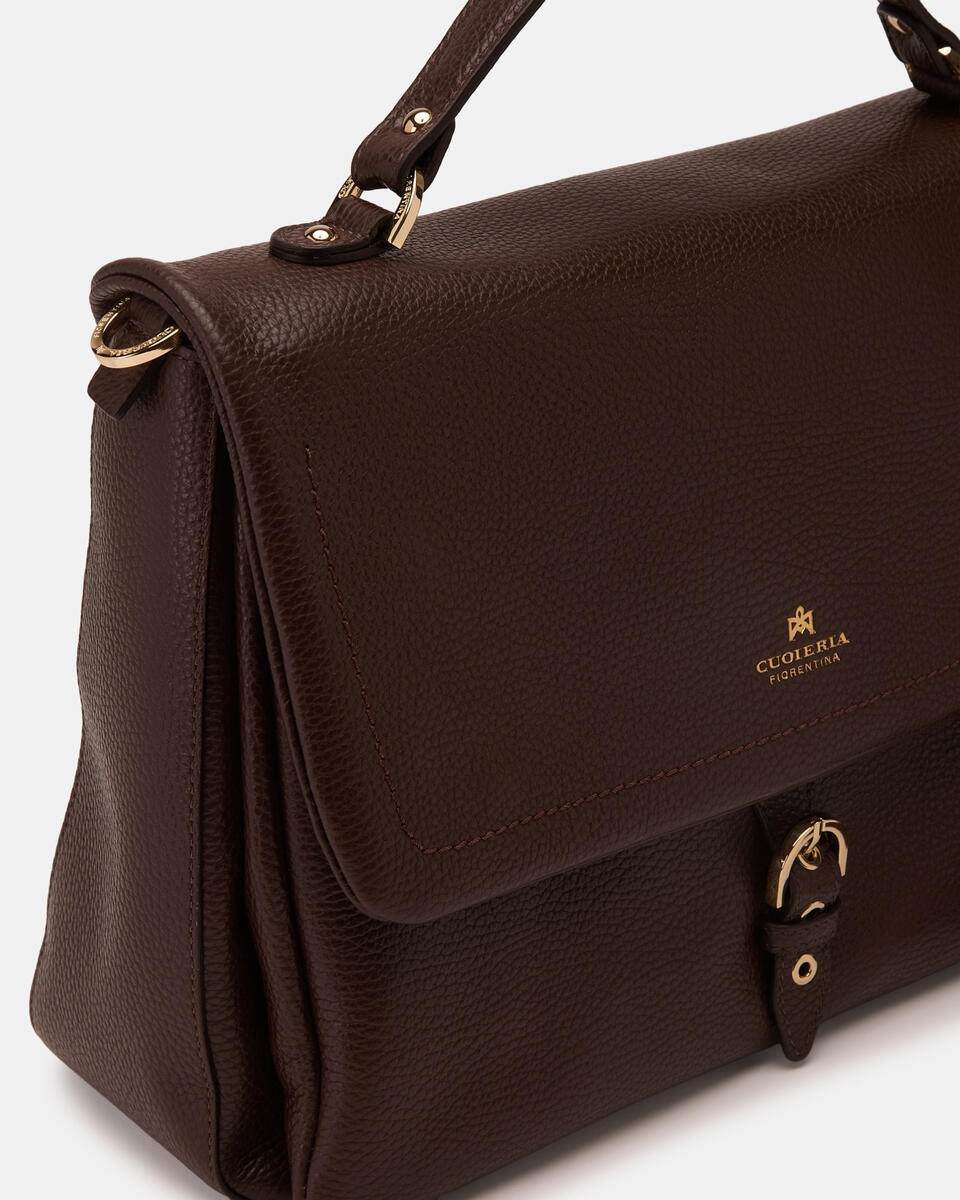 Eva soft large flap Cioccolato  - Messenger - Borse Donna - Borse - Cuoieria Fiorentina