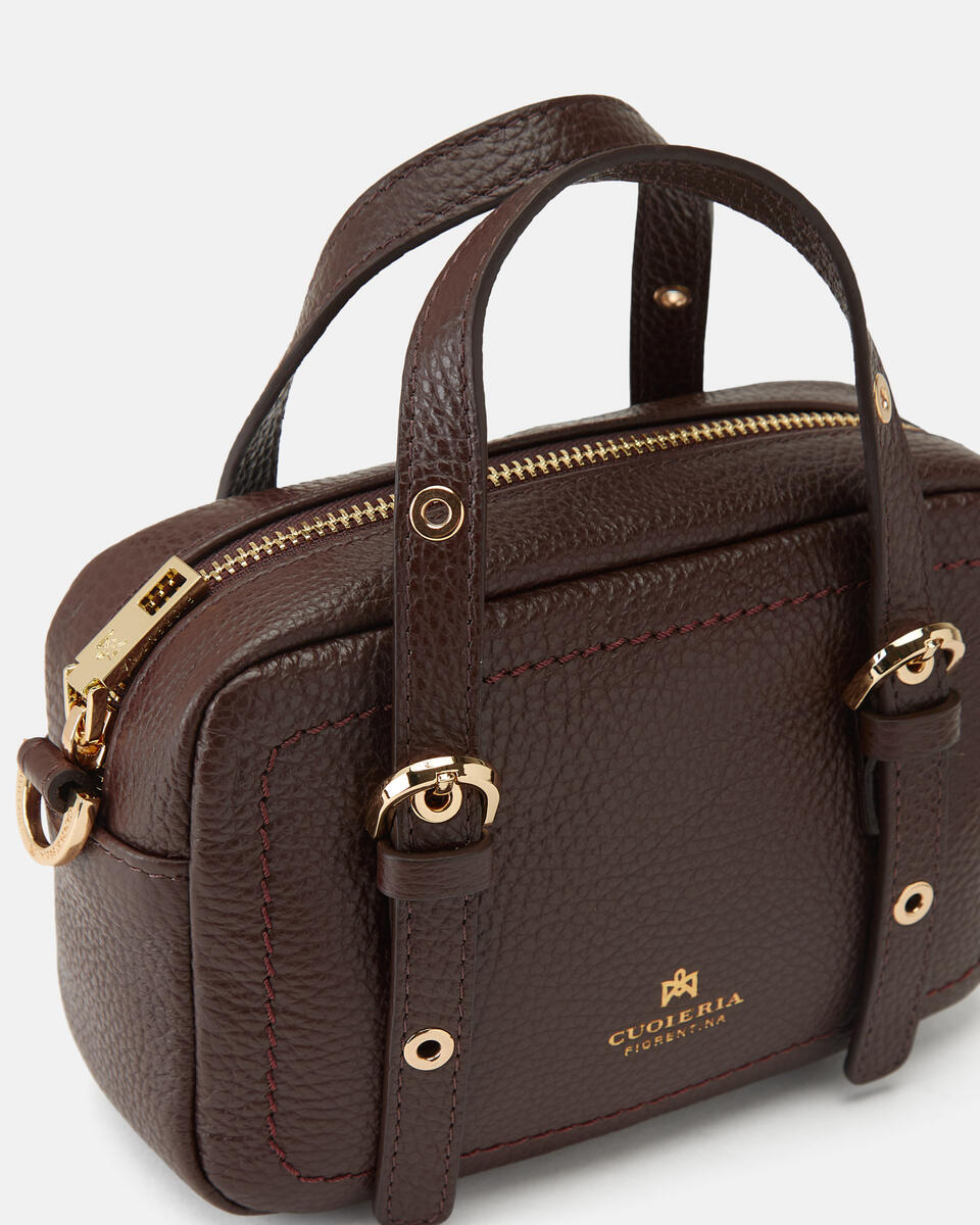 Eva soft mini duffle Cioccolato  - Mini Bag - Borse Donna - Borse - Cuoieria Fiorentina