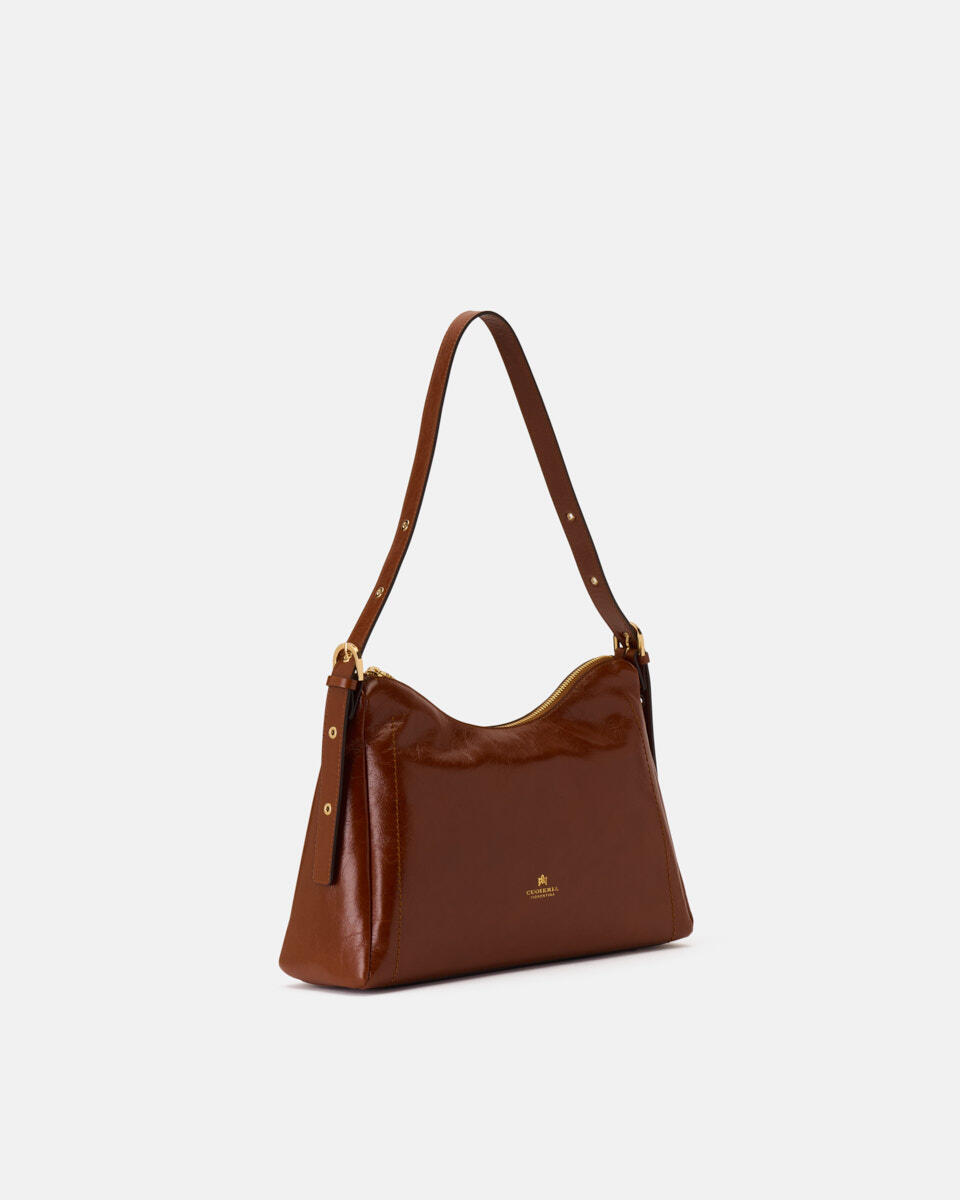 SQUARED HOBO BAG Caramel  - Shoulder Bags - Women's Bags - Bags - Cuoieria Fiorentina