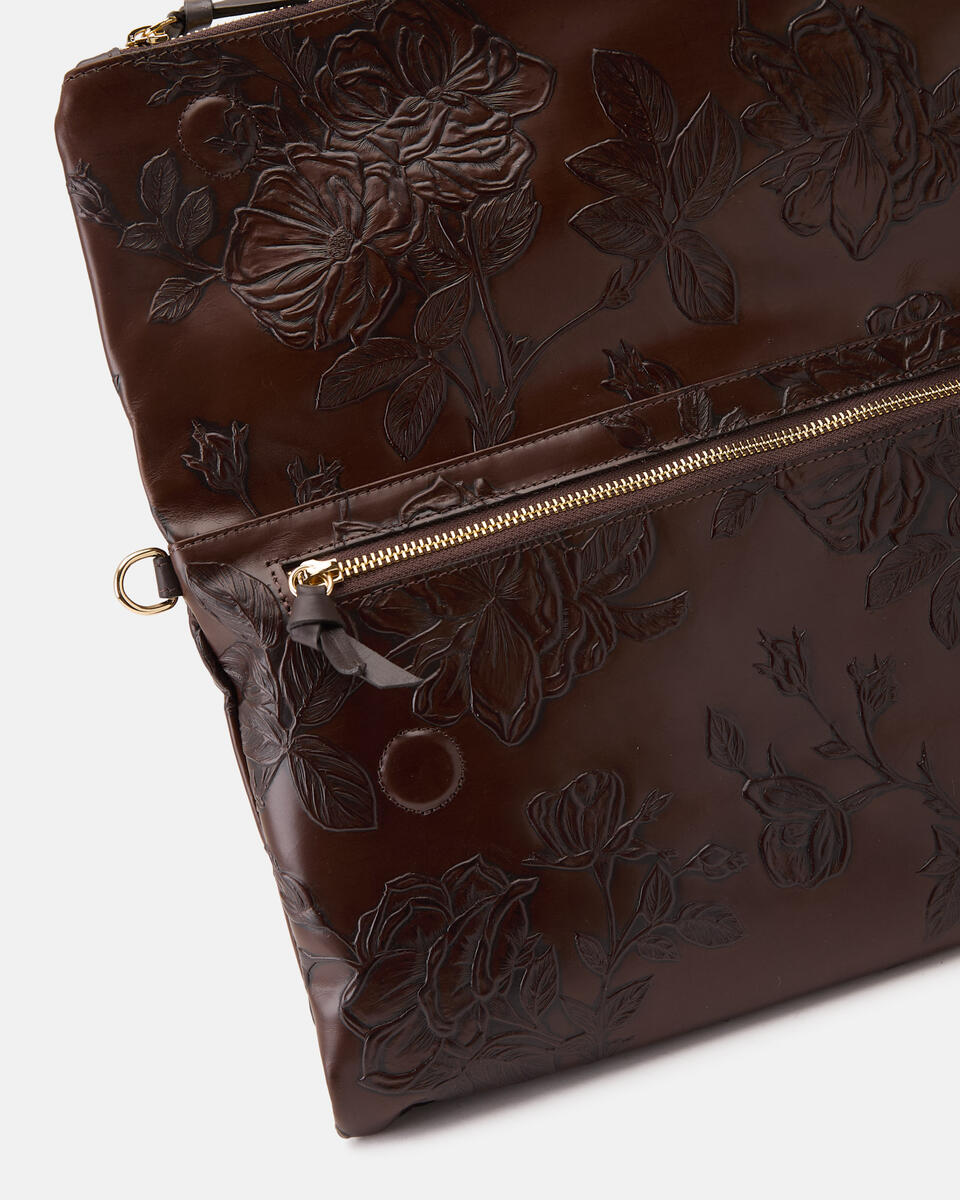 Velvet Flap bag XL Mimì Mogano  - Pochette - Borse Donna - Borse - Cuoieria Fiorentina