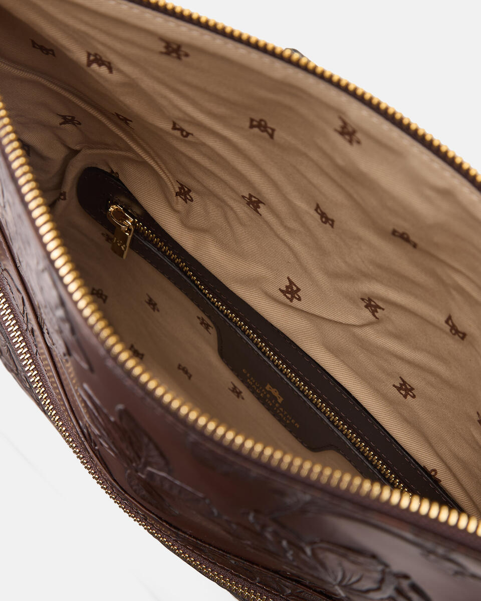 Velvet Flap bag XL Mimì Mogano  - Pochette - Borse Donna - Borse - Cuoieria Fiorentina