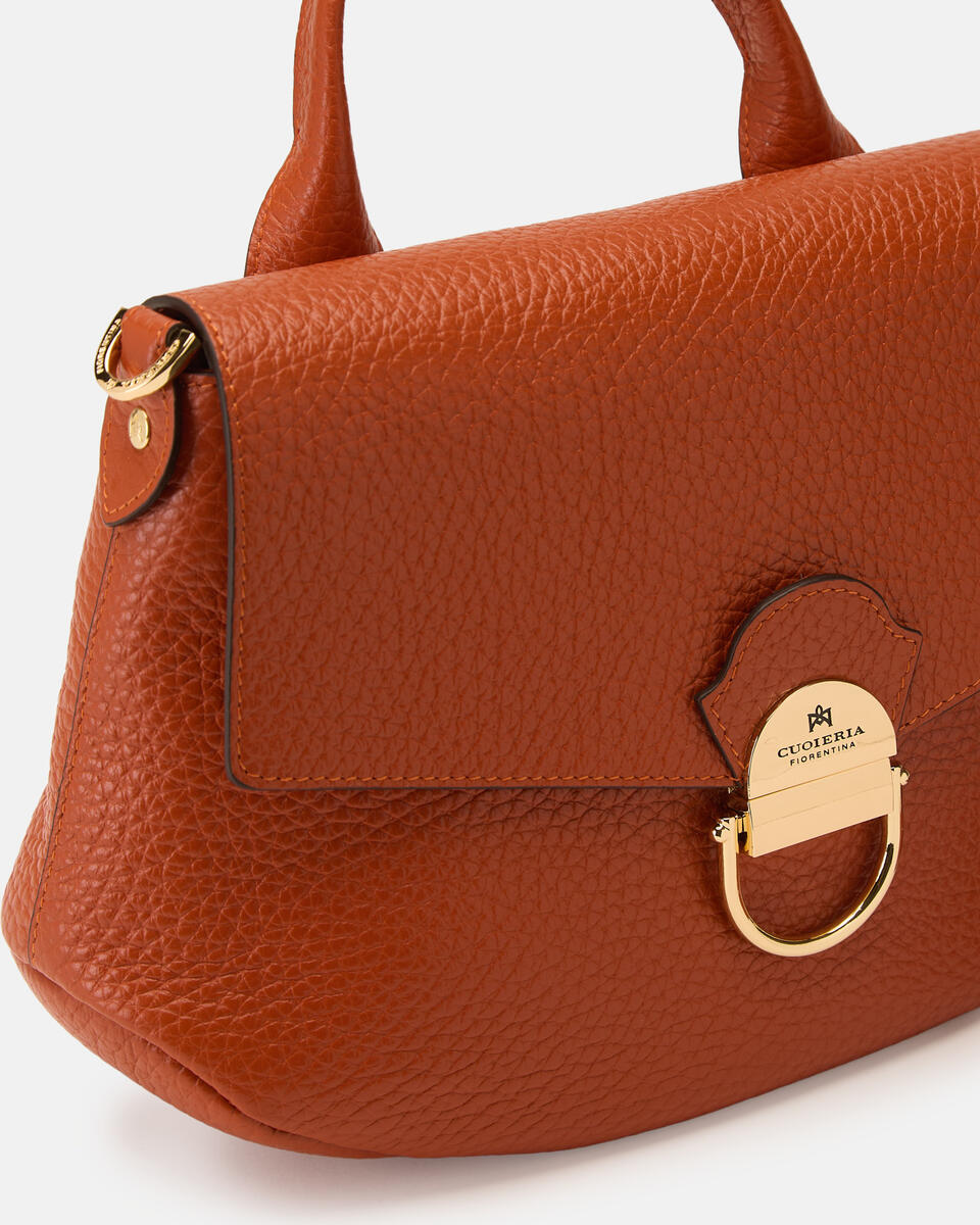 Jess small flap bag in pelle Arancio  - Messenger - Borse Donna - Borse - Cuoieria Fiorentina