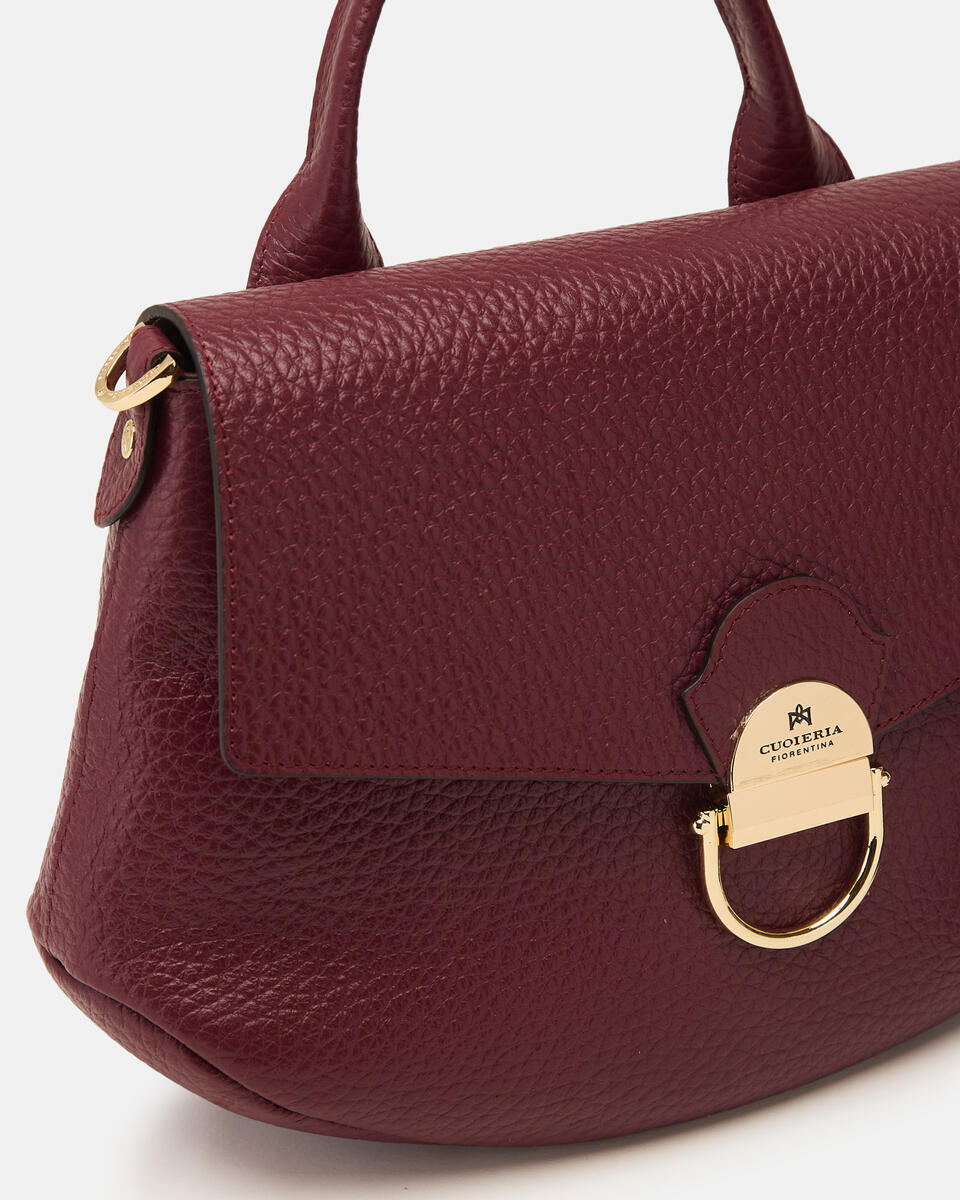 Jess small flap bag in pelle Bordeaux  - Cuoieria Fiorentina
