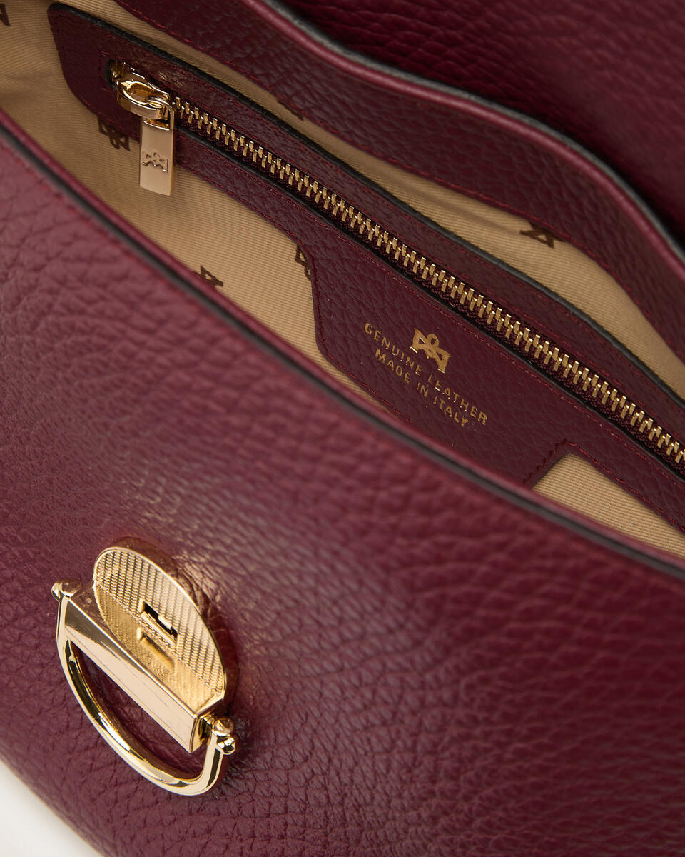 Jess small flap bag in pelle Bordeaux  - Cuoieria Fiorentina