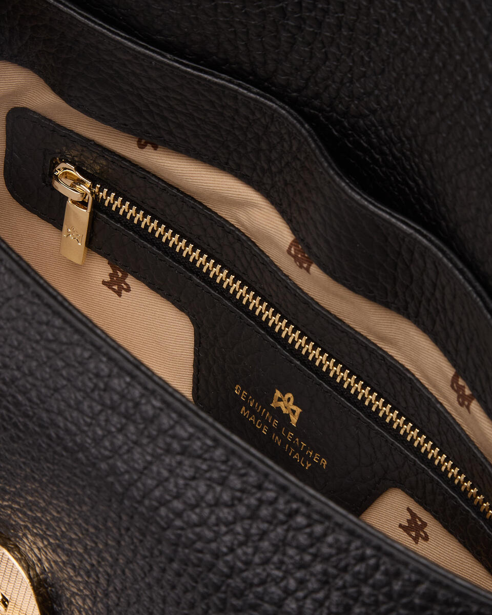 Jess small flap bag in pelle Nero  - Messenger - Borse Donna - Borse - Cuoieria Fiorentina