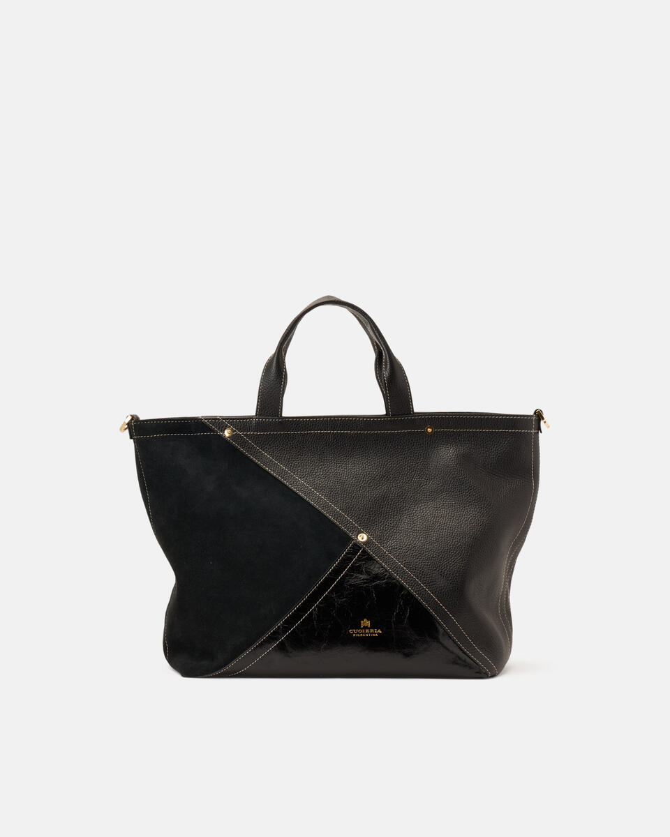 Jenny duffle patchwork Nero  - Tote Bag - Borse Donna - Borse - Cuoieria Fiorentina