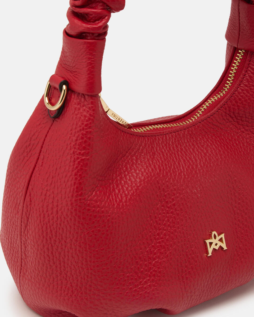 SMALL HOBO BAG Tomato  - Shoulder Bags - Women's Bags - Bags - Cuoieria Fiorentina