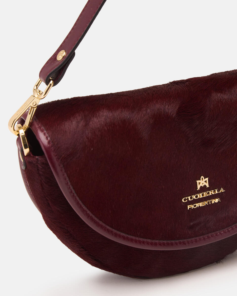 Dora small flap cavallino Amarena  - Messenger - Borse Donna - Borse - Cuoieria Fiorentina