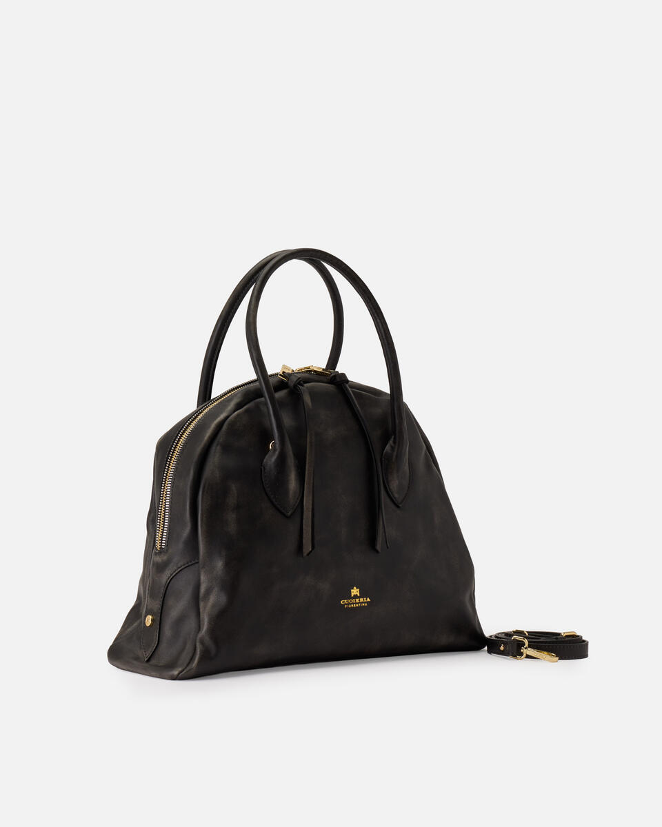LARGE BOWLING BAG Black  - Tote Bags - Women's Bags - Bags - Cuoieria Fiorentina