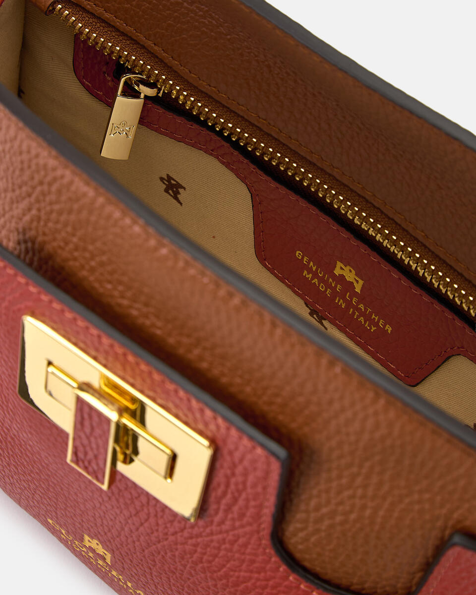 Bella Soft Pouch Brickcaramel  - Cuoieria Fiorentina