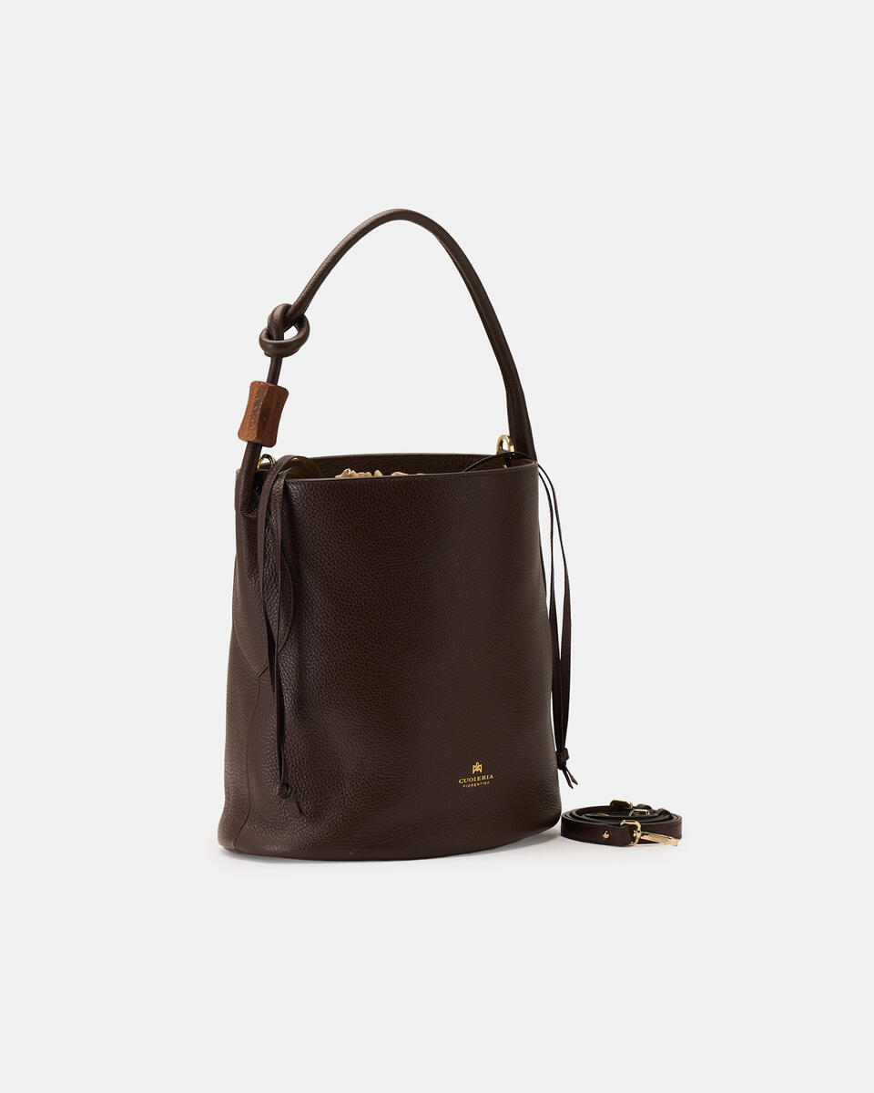 BUCKET BAG Chocolate  - Bucket Bags - Women's Bags - Bags - Cuoieria Fiorentina